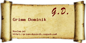 Grimm Dominik névjegykártya